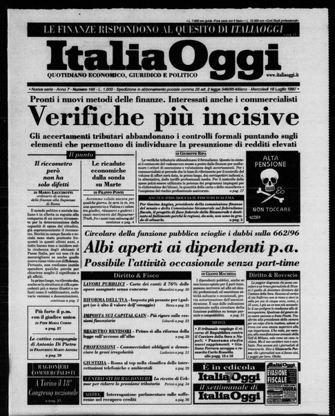 Italia oggi : quotidiano di economia finanza e politica